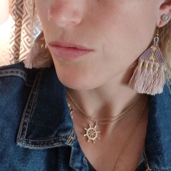 J.Crew Gold Nautical Ship Wheel Pendant Necklace